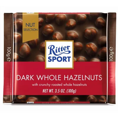Шоколад Ritter Sport Dark Whole Hazelnuts 100гр  арт. 08647