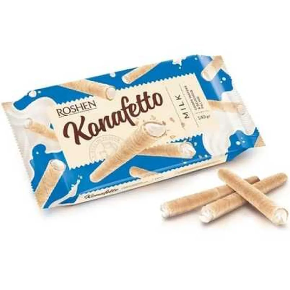 Вафельні трубочки Roshen Konafetto молочні 140гр  арт. 06960 