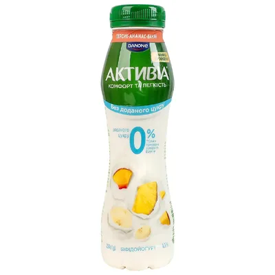 Йогурт Активіа Персик-ананас-бан б/ц 250гр  арт. 10861