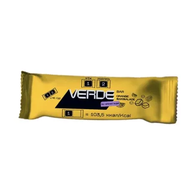 Батончик Verde Мармелад-апельсин  б/ц 45гр  арт. 09299
