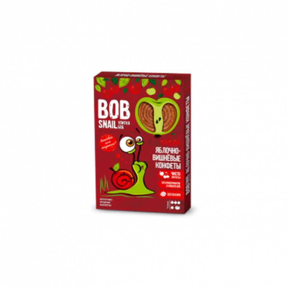 Цукерка Bob Snail Яблучно-Вишневі 60гр  арт. 06093 