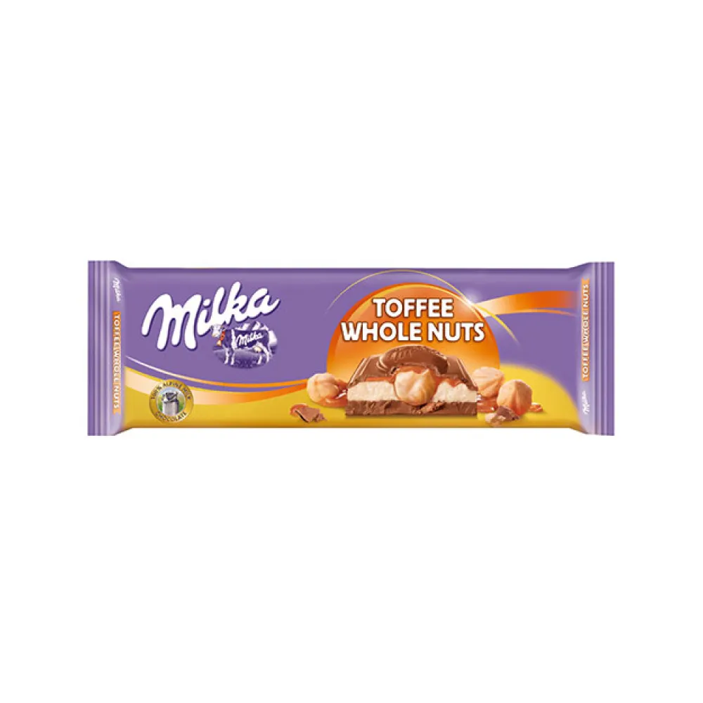 Шоколад Milka Toffee Wholenut 300гр  арт. 08597 
