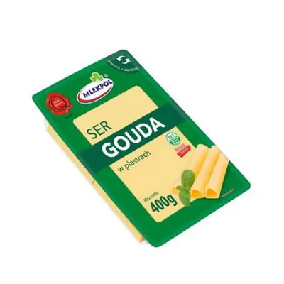 Сир Mlekpol Gouda наріз. 400гр  арт. 00889