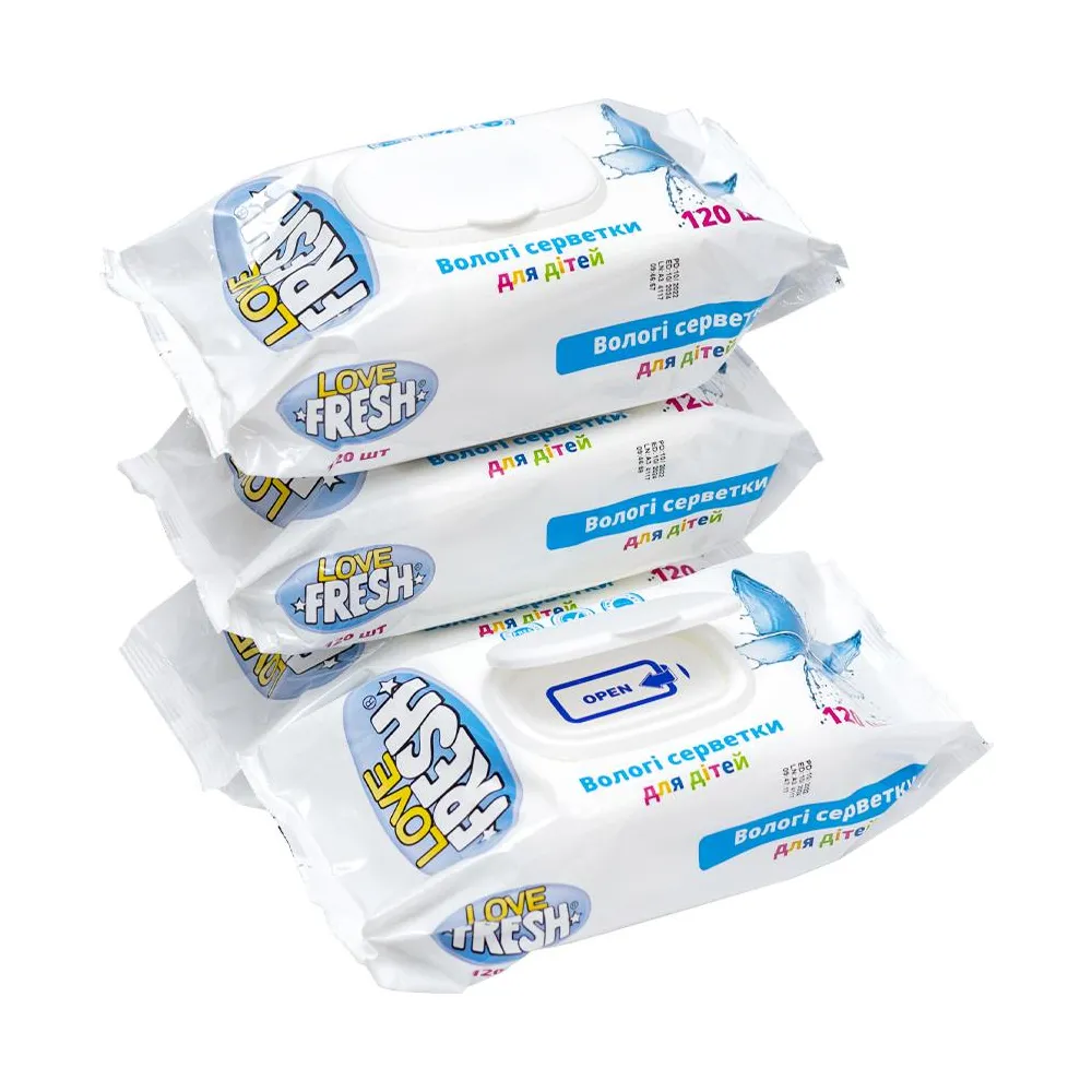 Серветки вологі Love Fresh 120шт  арт. 04707 
