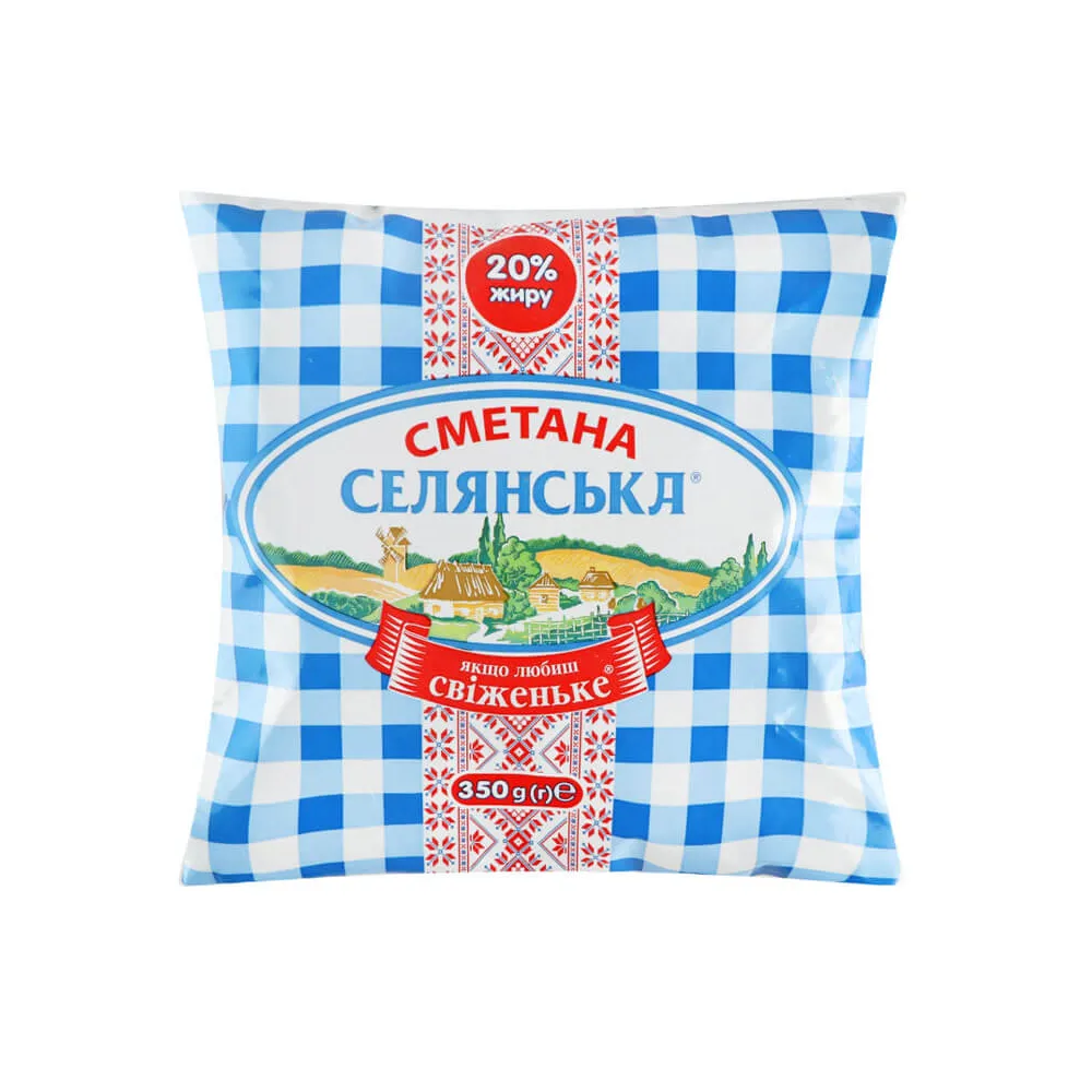 Сметана Селянське 20% пл. 350гр  арт. 01598 