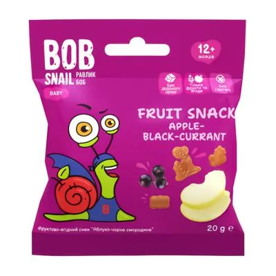 Фруктовий снек Bob Snail Ябл-чорниця 20гр  арт. 10548