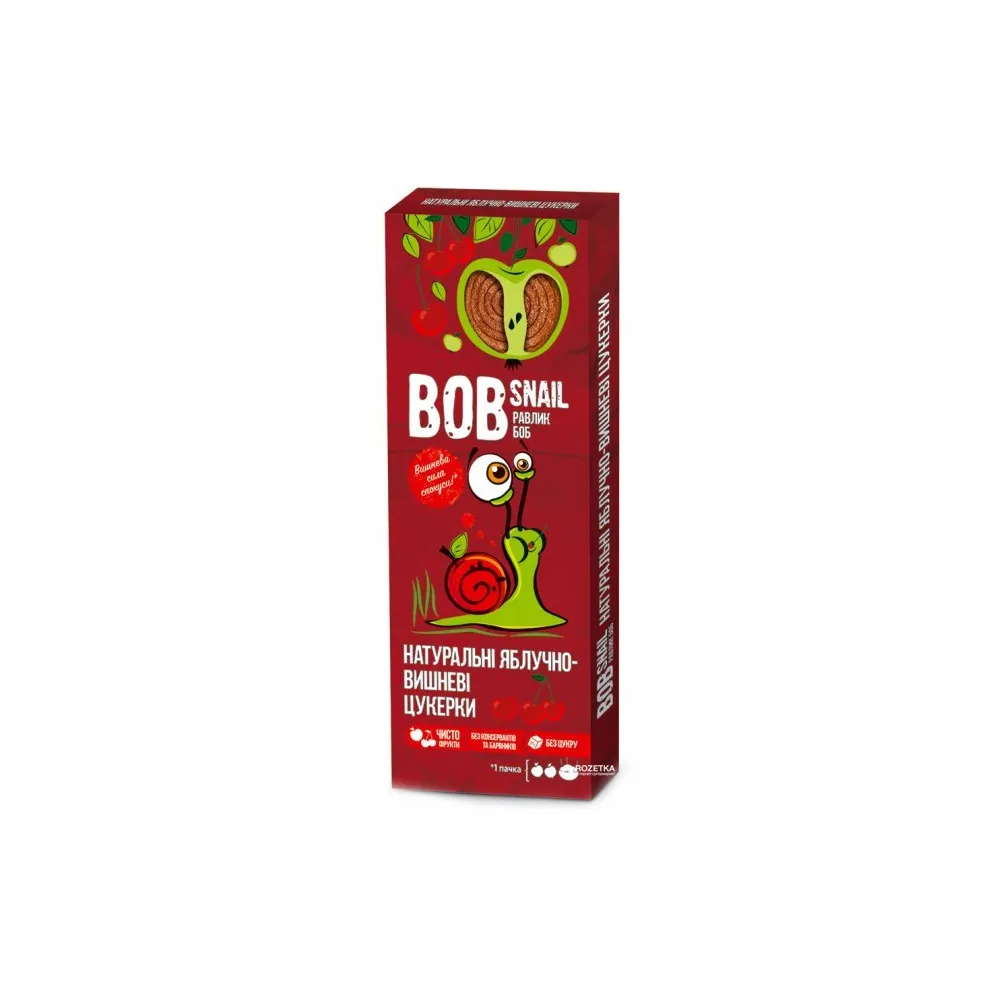 Цукерка Bob Snail Яблучно-Вишневі 30гр  арт. 02304 