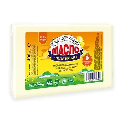 Масло Білоцерківське Селянське 72.6% 400гр  арт. 03803