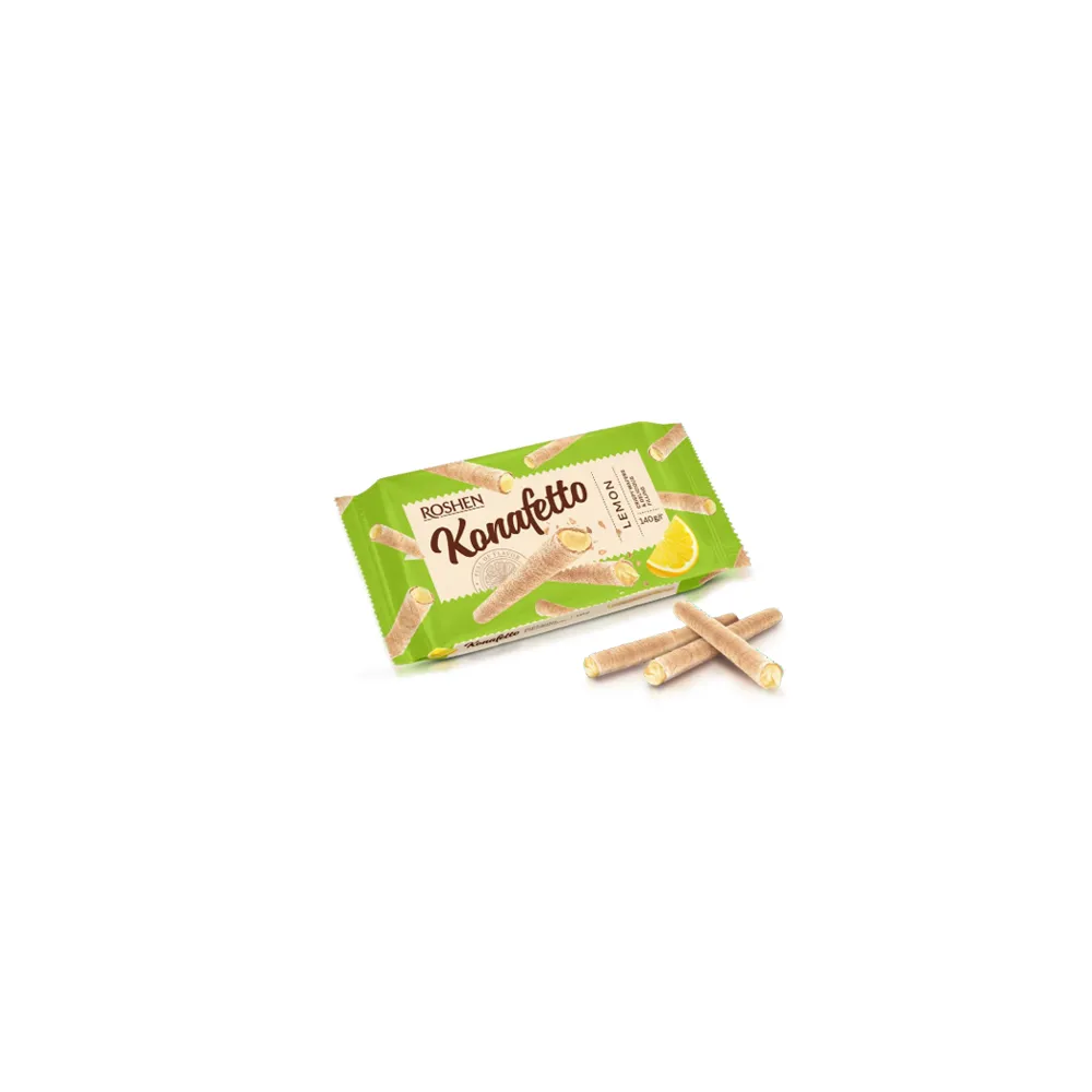 Вафельні трубочки Roshen Konafetto Лимон 140гр  арт. 10896 