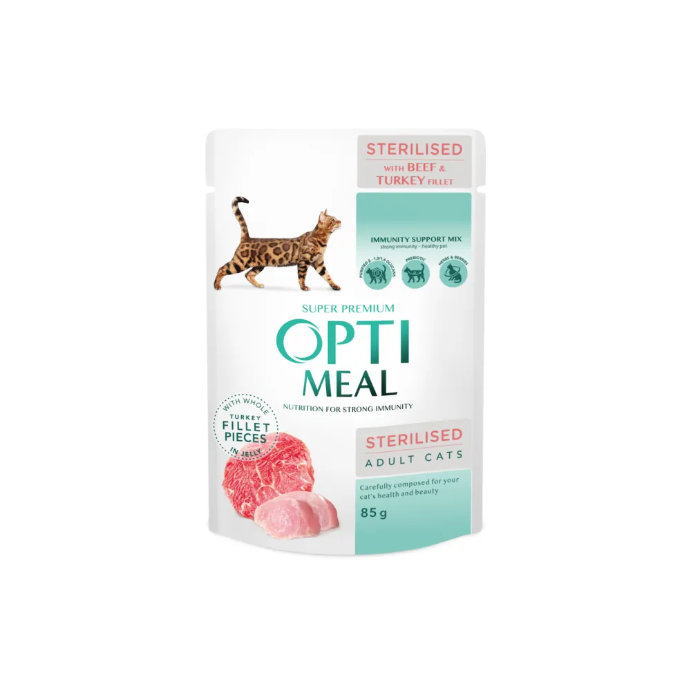 Рідкий корм для котів Opti Meal Ялов. 85гр  арт. 07501 