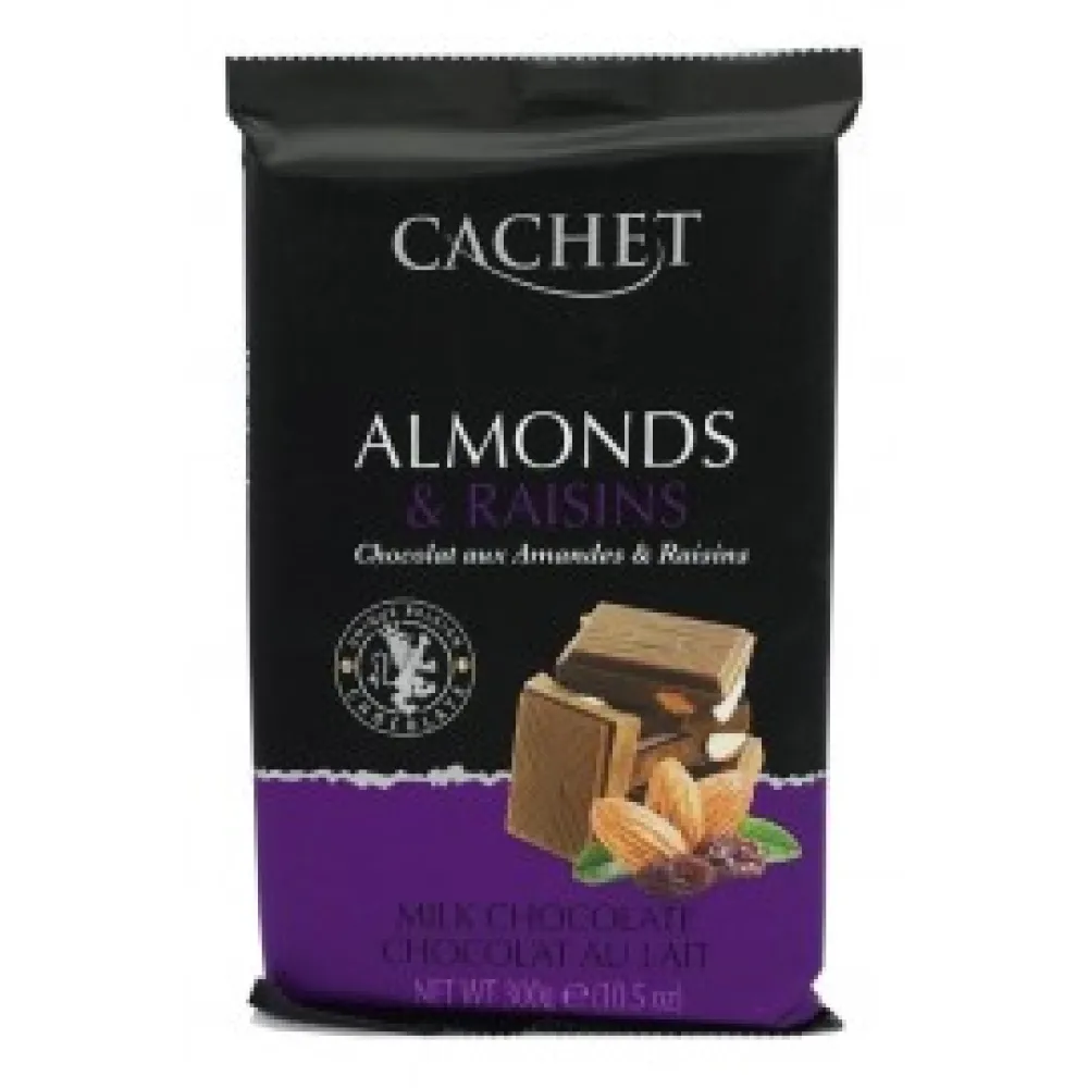 Шоколад Cachet Мигдаль-родзинки 300гр  арт. 10600 