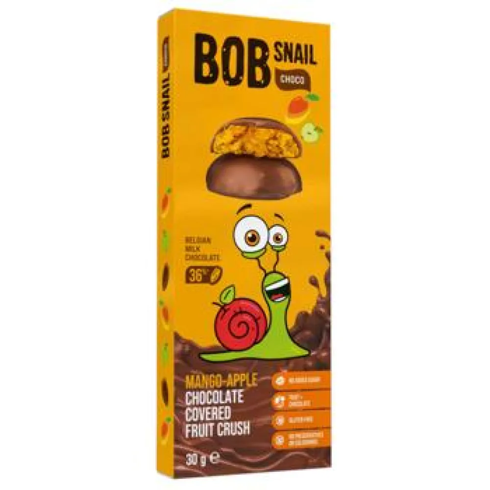 Цукерка Bob Snail Яблучно-ман. в шок. 30гр  арт. 09701 