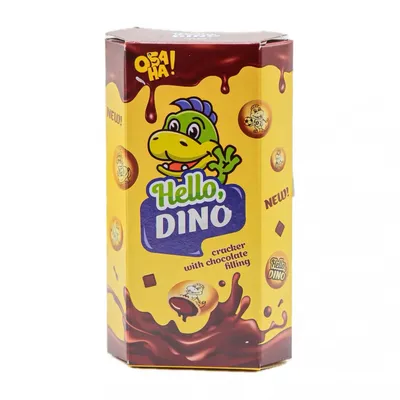 Крекер Обана! Hello Dino шоколадний 50гр  арт. 09606