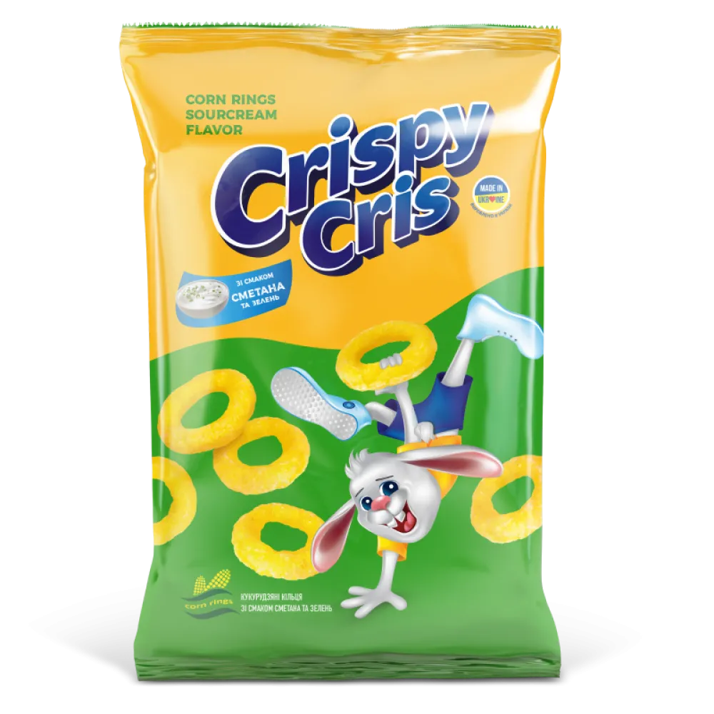 Кукурудзяні кільця Crispy Cris смет-зел. 55г 55гр  арт. 06720 