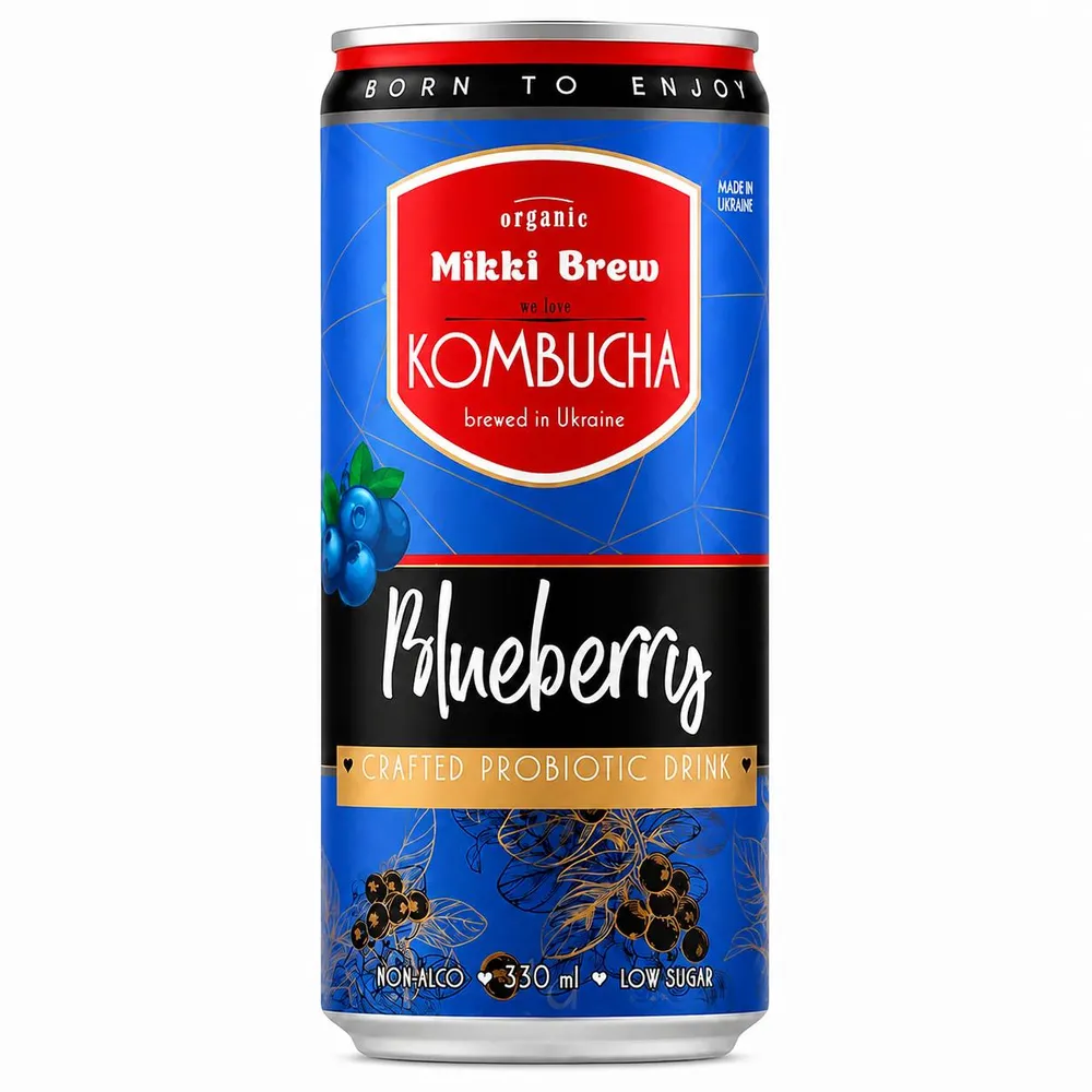 Напій сл.газ. Mikki Brew Kombucha Blueberry 0.33л  арт. 09844 