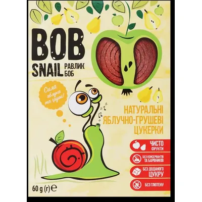 Цукерка Bob Snail Яблучно-грушеві 60гр  арт. 10063