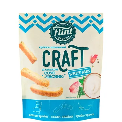 Грінки Flint Craft соус часник 90гр  арт. 05636