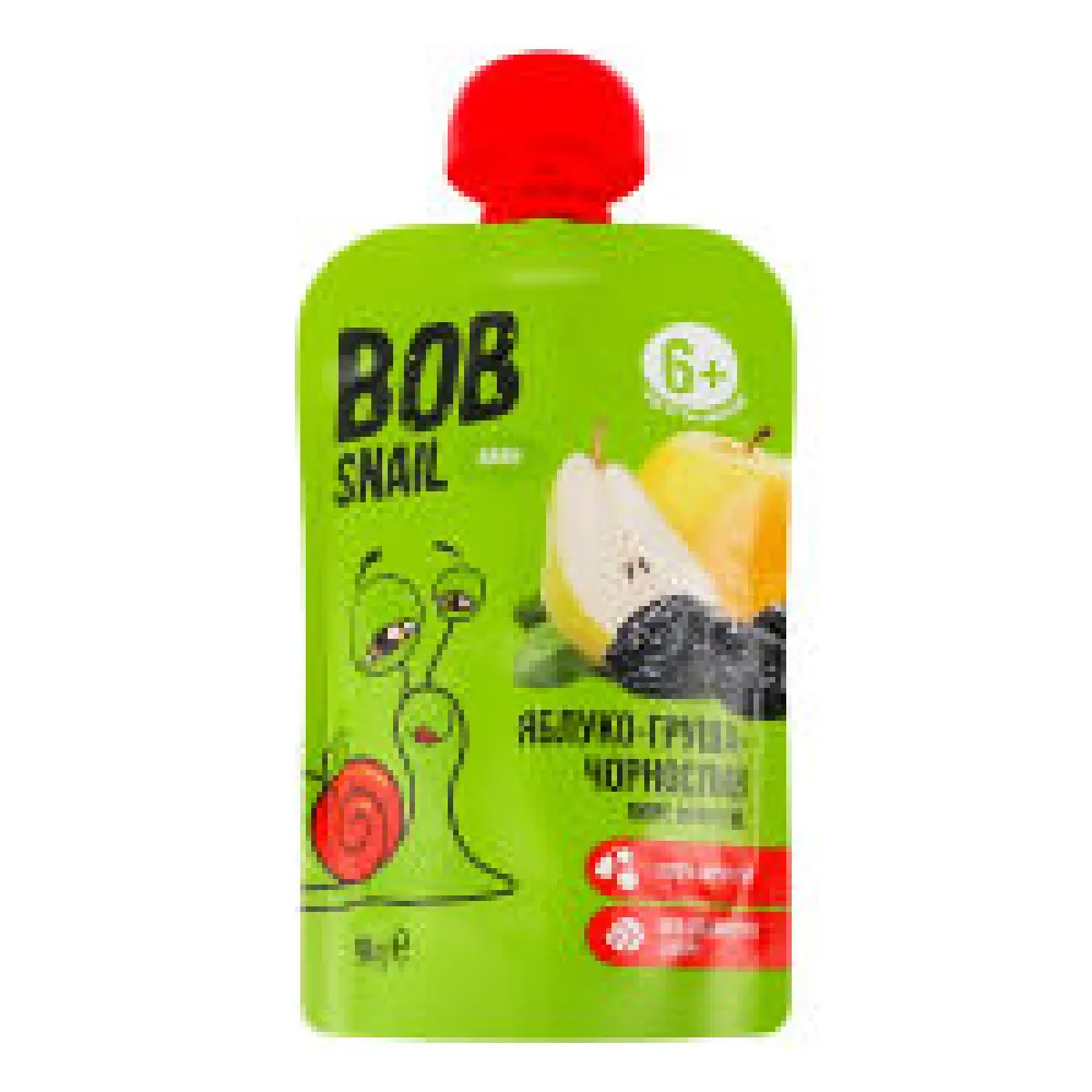 Пюре фруктове Bob Snail Яблоко-груша-чорнослив 90гр  арт. 08683 