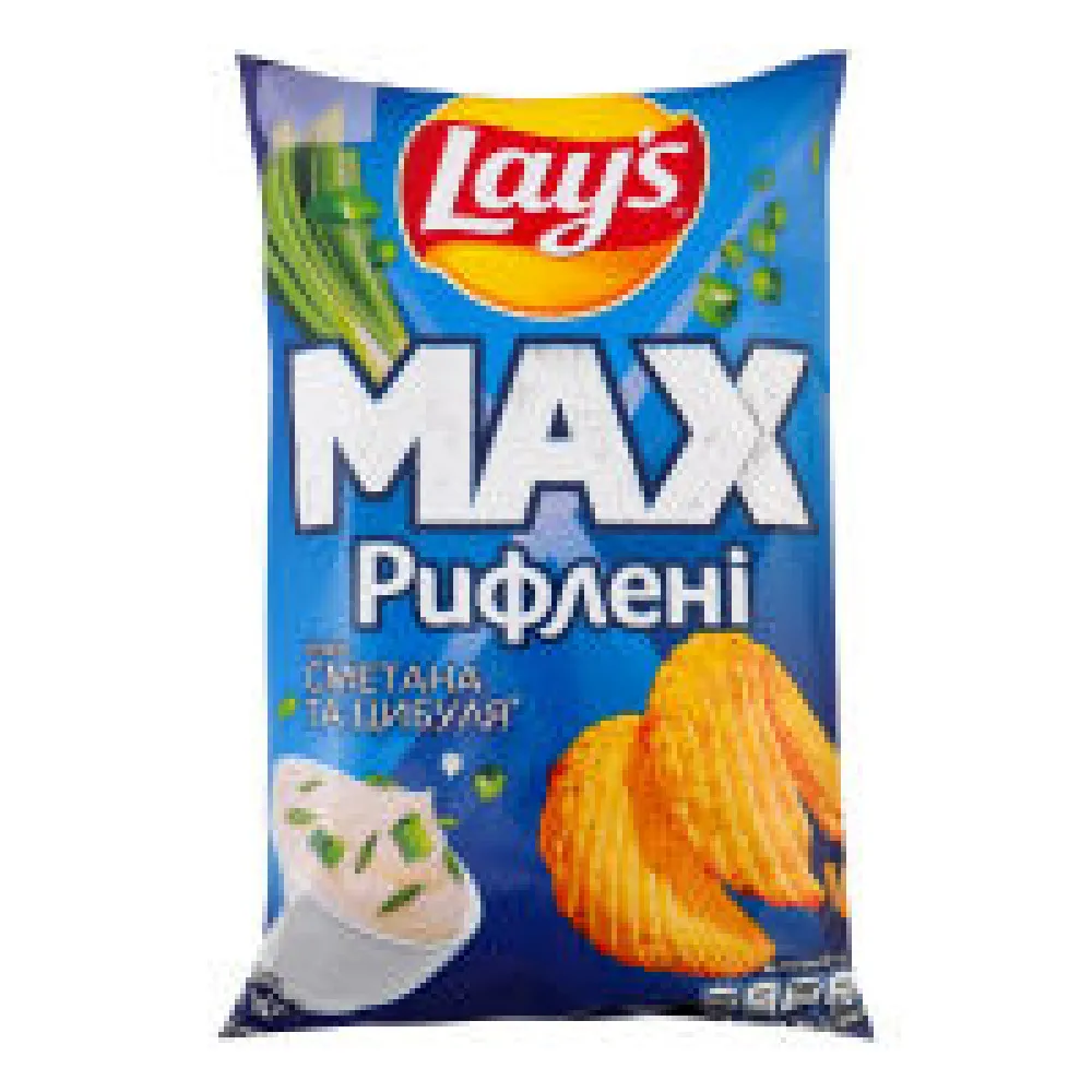 Чипси Lay's Max Ridged Сметана-цибуля 95гр  арт. 08439 