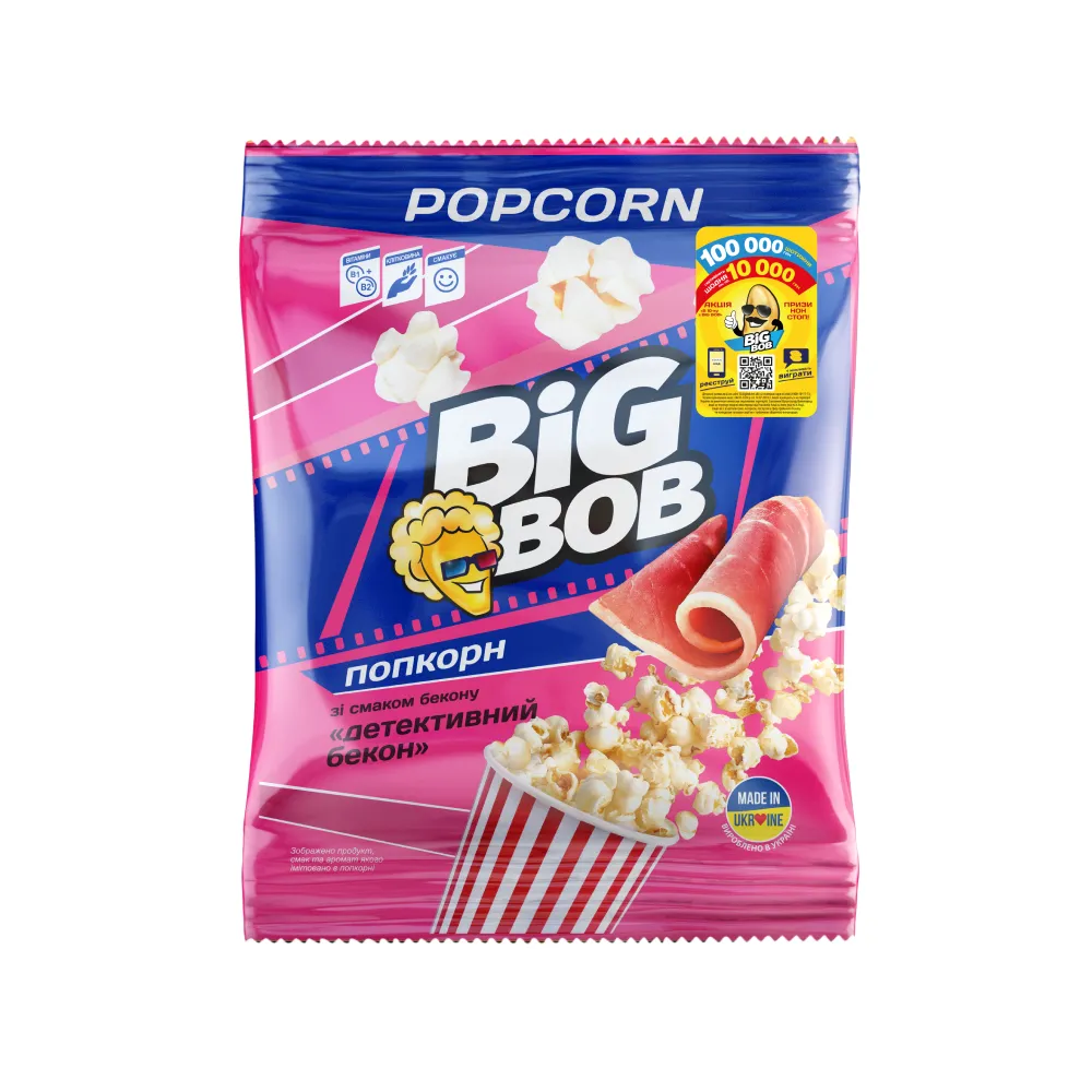 Попкорн Big Bob Детективний бекон 80гр  арт. 04947 