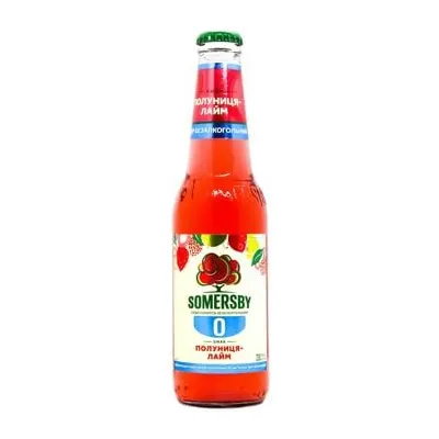 Напій слабоалкогольний Сидр Somersby безалк. Полуниця-лайм 0,33л  арт. 10857