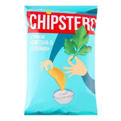 Чипси Chipster's Сметана-зелень 60гр  арт. 00610