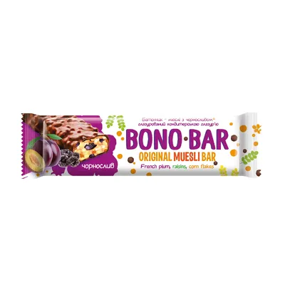 Батончик Bono Bar Мюсли черносл. 40гр  арт. 00422