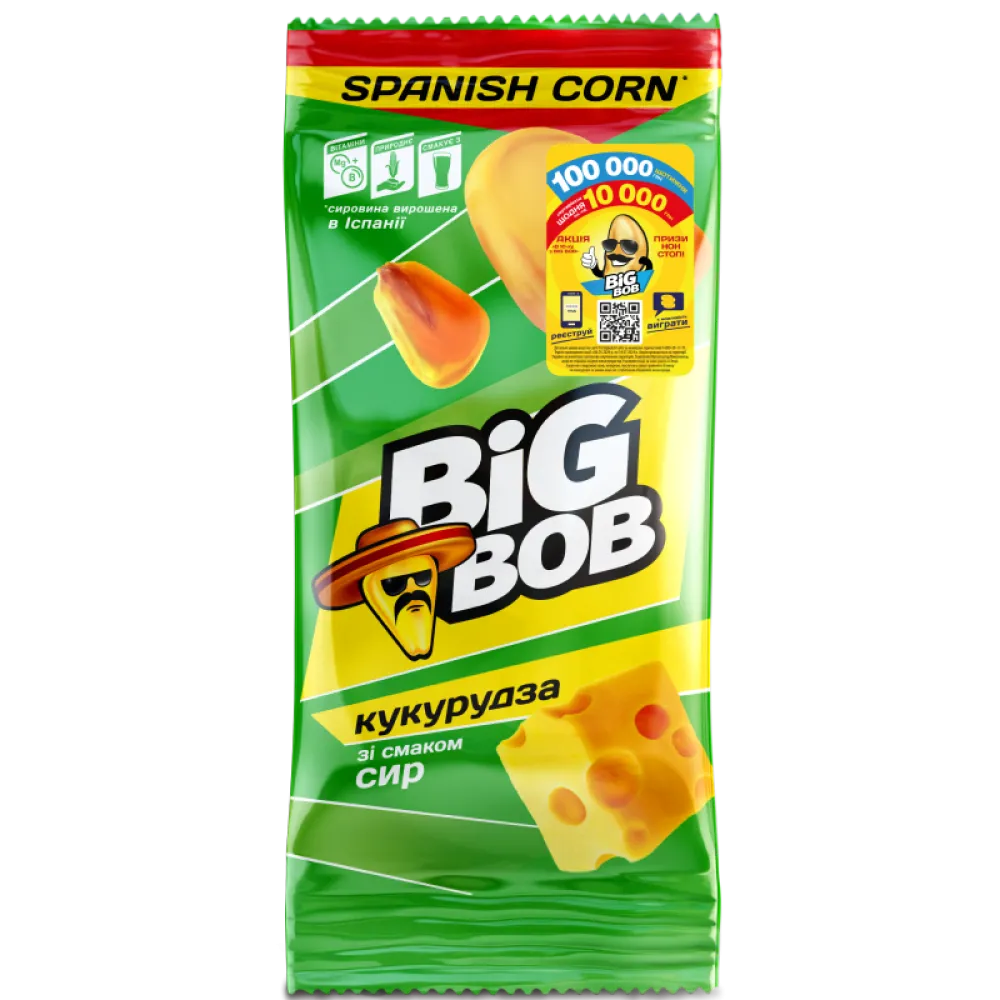 Кукурудза смажена Big Bob Сир 60гр  арт. 00596 