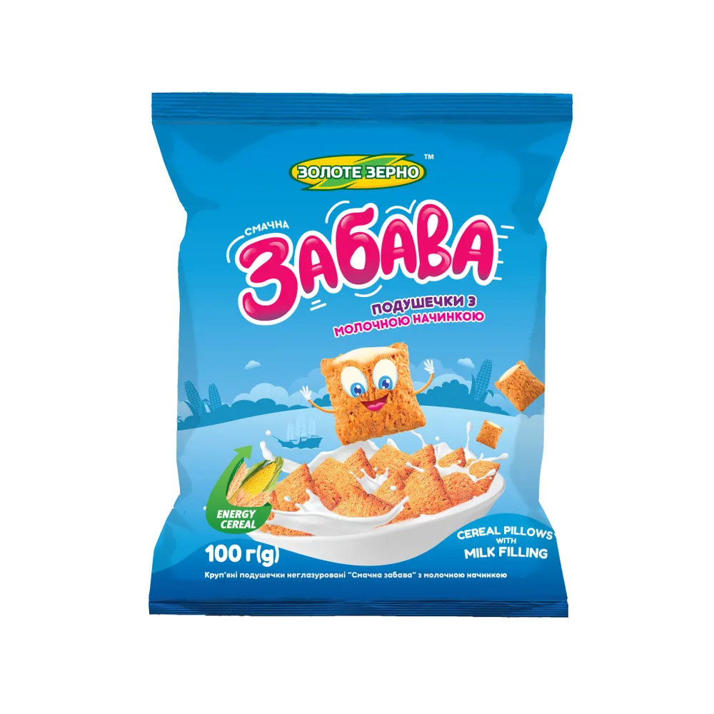Подушечки Забава з молочною начинкою 100гр  арт. 02315 