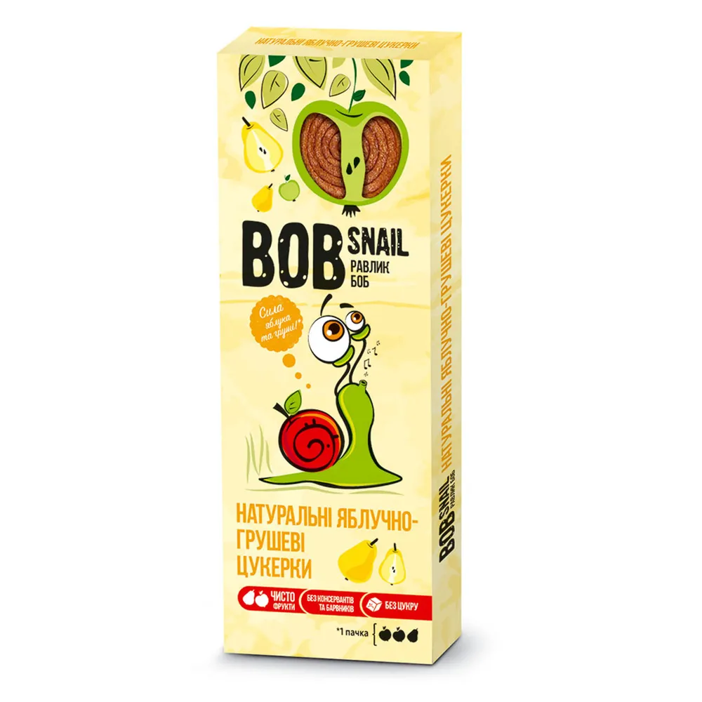 Цукерка Bob Snail Яблучно-Грушевіі 30гр  арт. 03152 