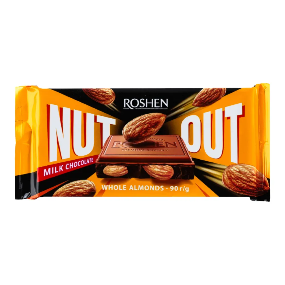 Шоколад Roshen Nut мол.з цілим мигдалем 90гр  арт. 07259 