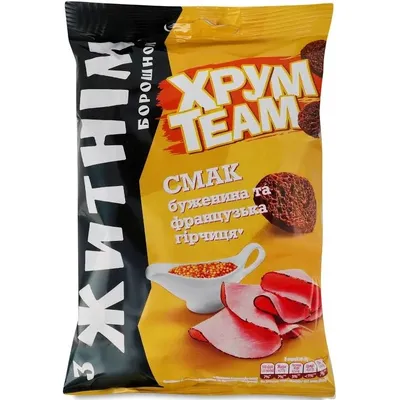 Сухарики Хрум Team житні Буженіна-гірч. 55гр  арт. 10410