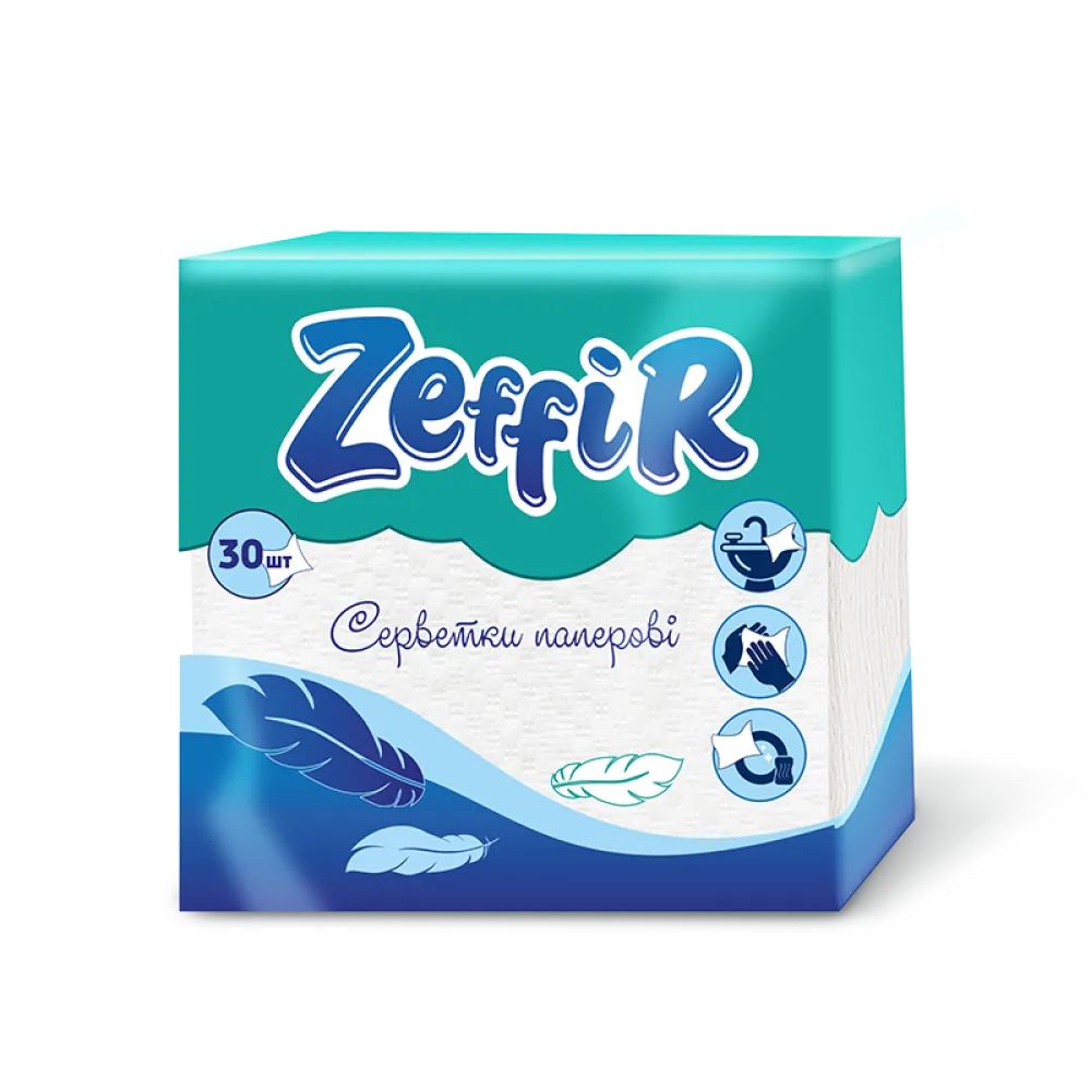 Серветки паперові Zeffir 30шт  арт. 08260 