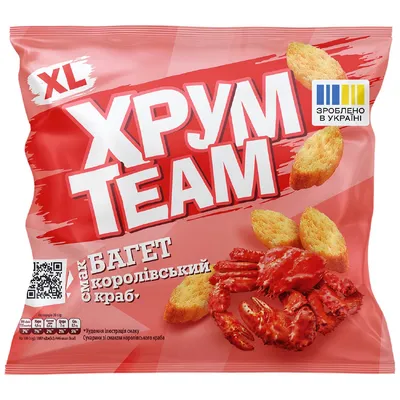 Сухарики Хрум Team Багет корол.краб 90гр  арт. 09462