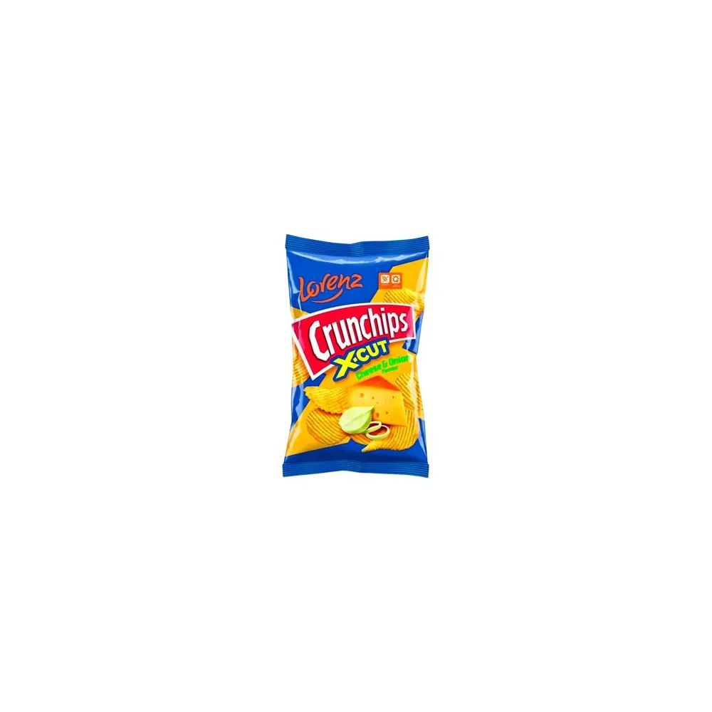 Чипси Lorenz карт.Crunchips X-cut сир-цибуля 75гр  арт. 10910 