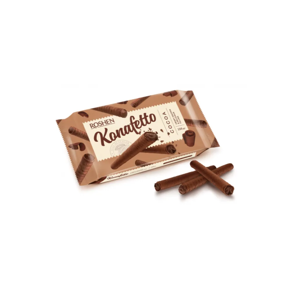 Вафельні трубочки Roshen Konafetto крем-какао 140гр  арт. 08339 