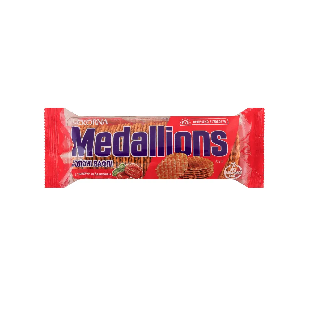Вафля Lekorna Medallions Солоні з томатом та базиліком 90гр  арт. 09041 