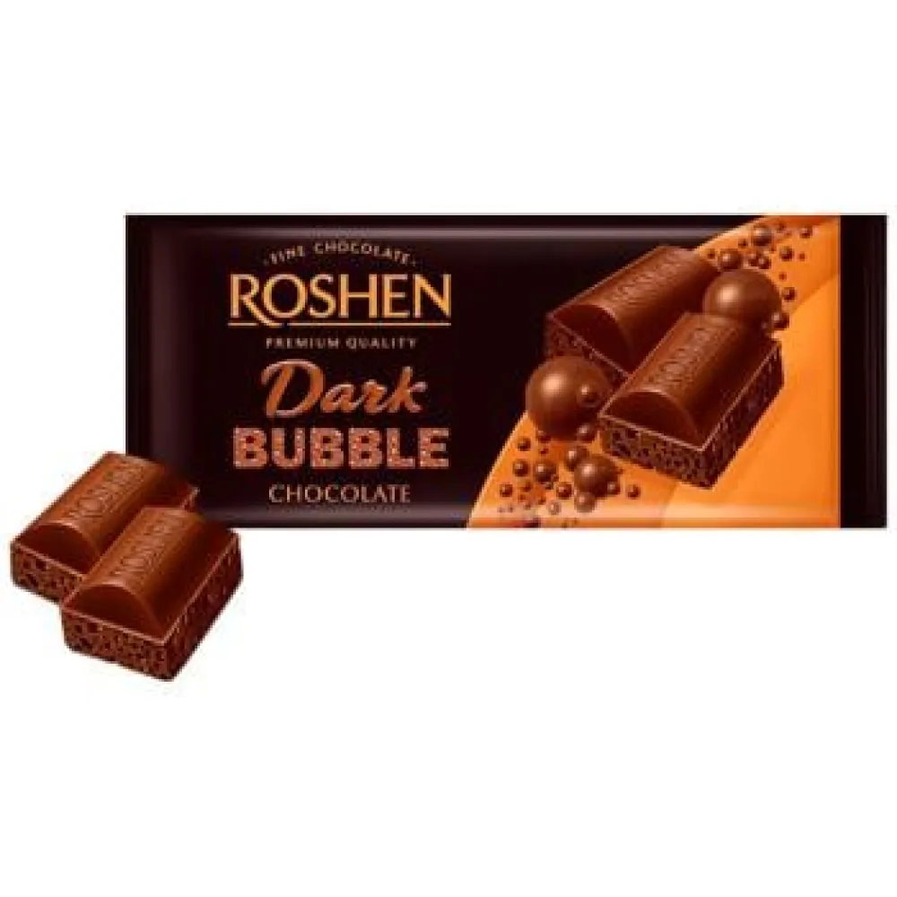 Шоколад Roshen Пористий екстрачорний 80гр  арт. 10315 