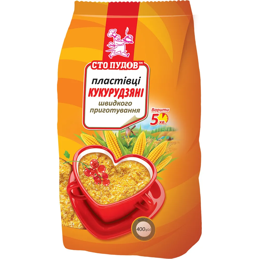 Пластівці Сто Пудів Кукурудзяні 400гр  арт. 05557 