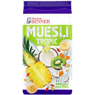Мюслі Dr.Benner Тропік 400гр  арт. 04513