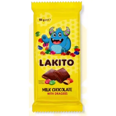 Шоколад Lakito Молочний з драже 100гр  арт. 04440