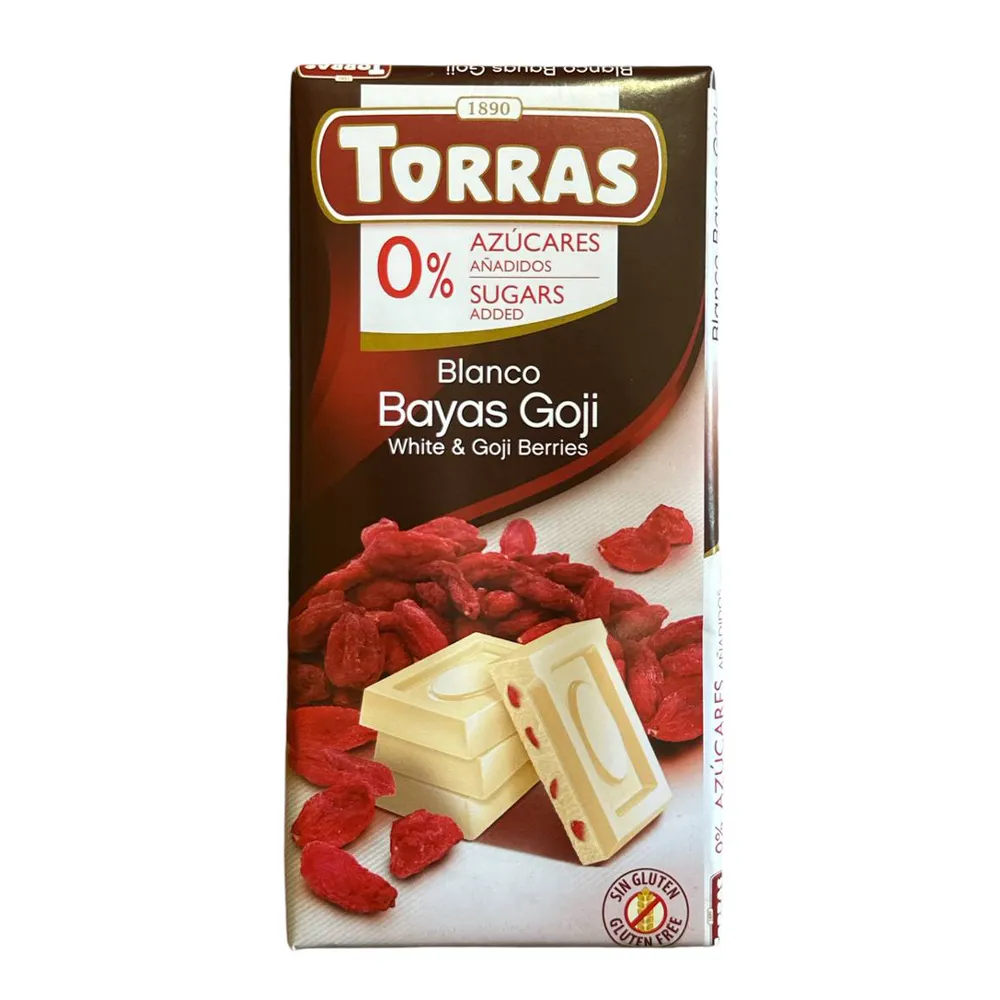 Шоколад Torras білий з годжи б/ц 75гр  арт. 02909 