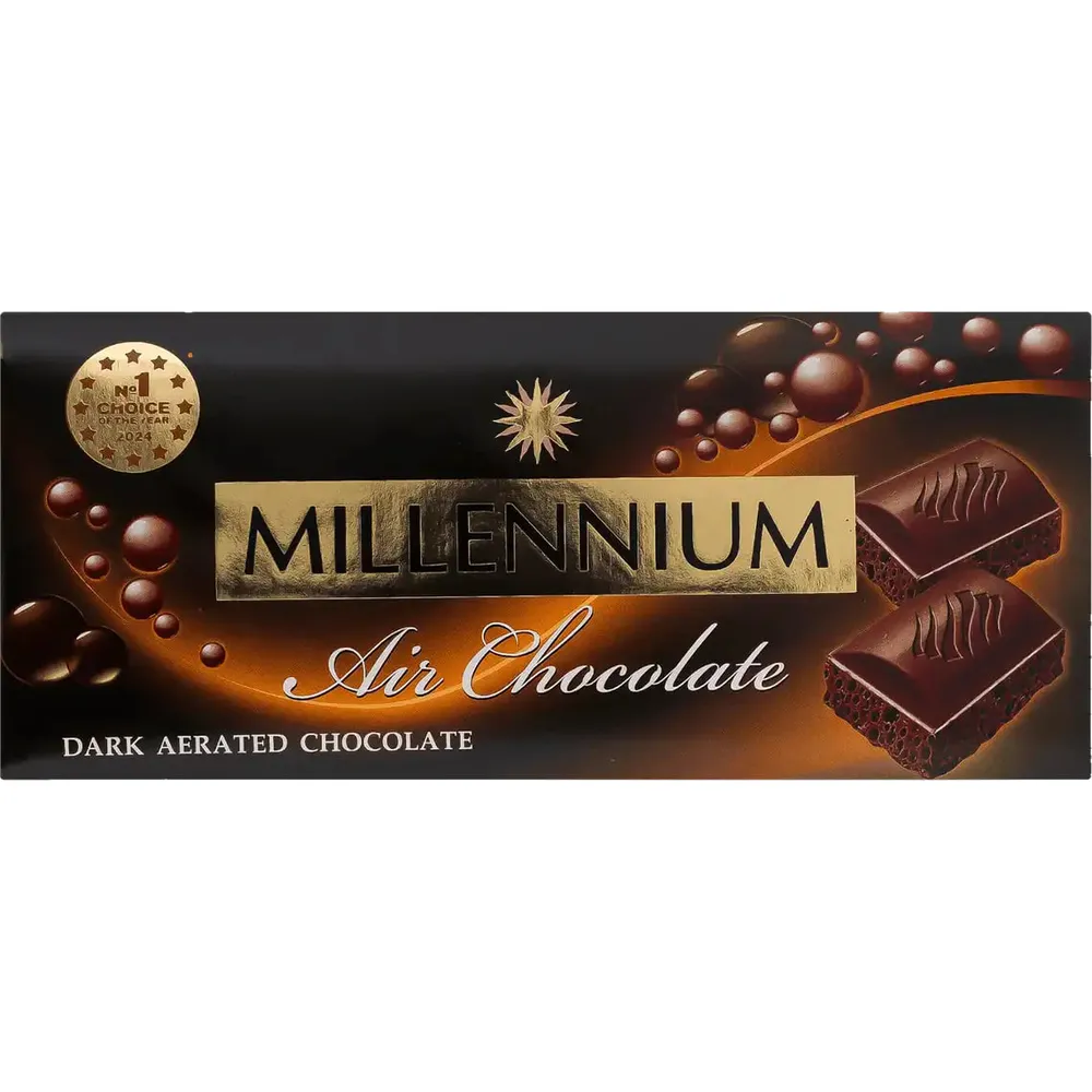 Шоколад Millennium чорний пористий 85гр  арт. 10542 
