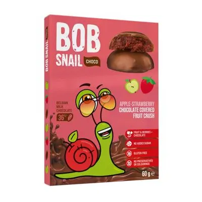 Цукерка Bob Snail Яблучно-полуничні в шок. 60гр  арт. 10623