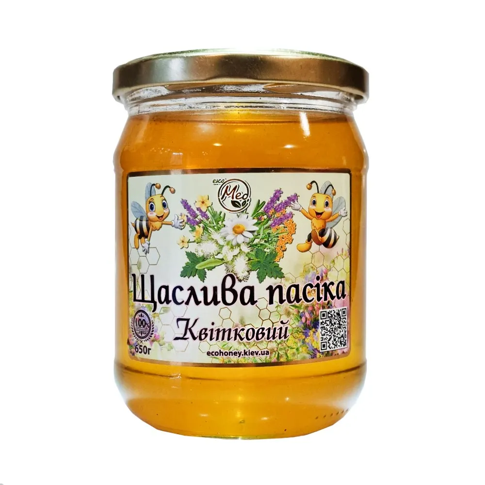 Мед Щаслива пасіка Квітковий 650гр  арт. 05355 