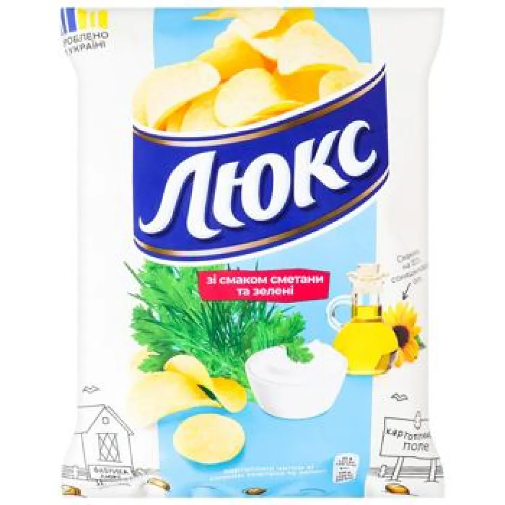Чипси Люкс сметана-зелень 105гр  арт. 10068 