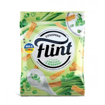 Сухарики Flint пшен.-житн. Сметана-зел. 140гр  арт. 06710