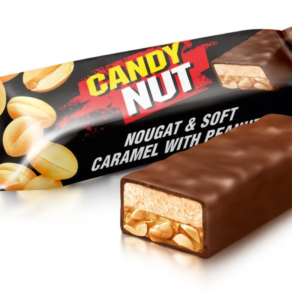 Цукерки Roshen Candy Nut нуга/карамель з арахісом (ваг) арт. 08129 