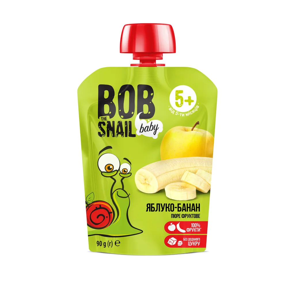 Пюре фруктове Bob Snail Яблуко банан 90гр  арт. 02689 
