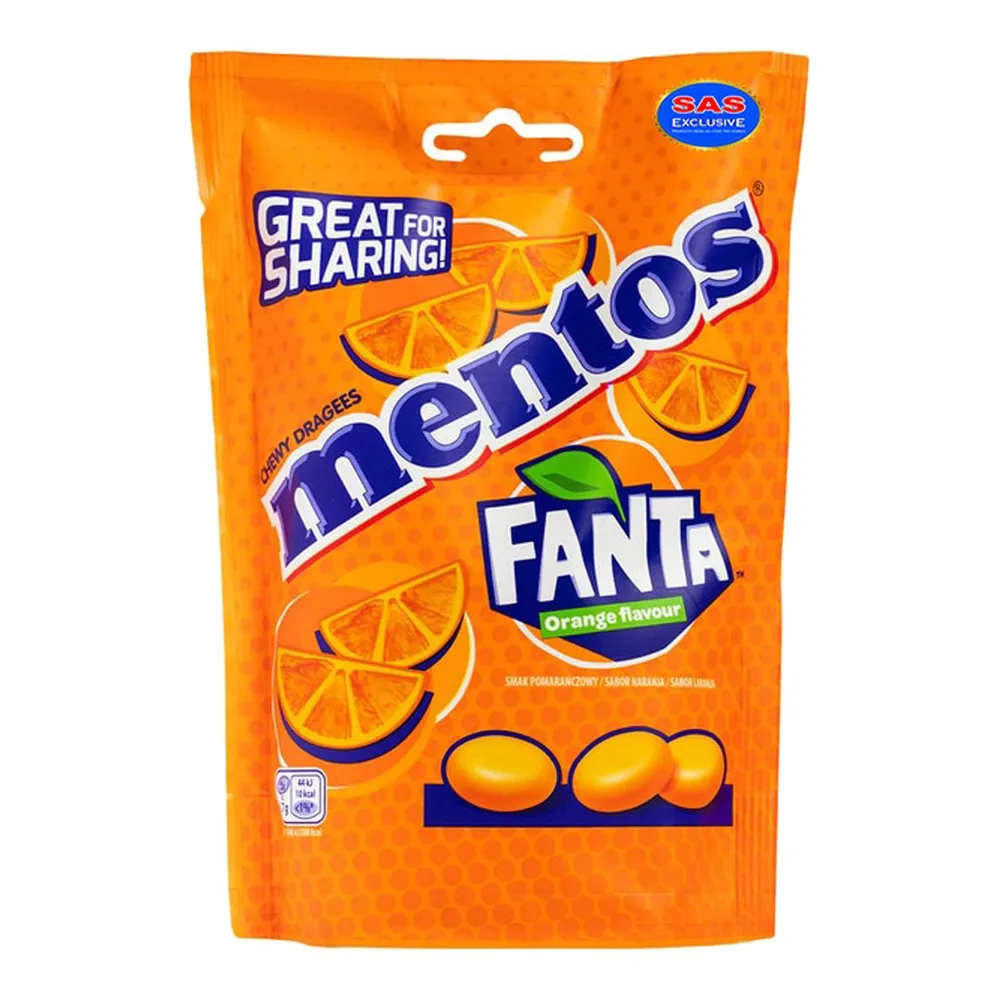 Цукерка Жув.Mentos апельсин 160гр  арт. 03543 